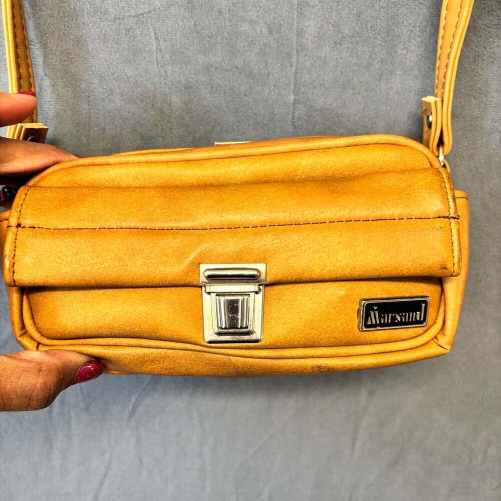 Marsand Vintage Tan Leather Camera Bag Crossbody